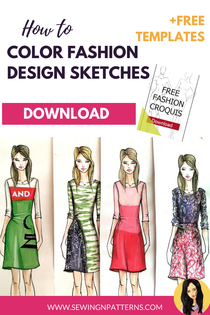 How to color fashion design sketches: quick and easy tutorial
